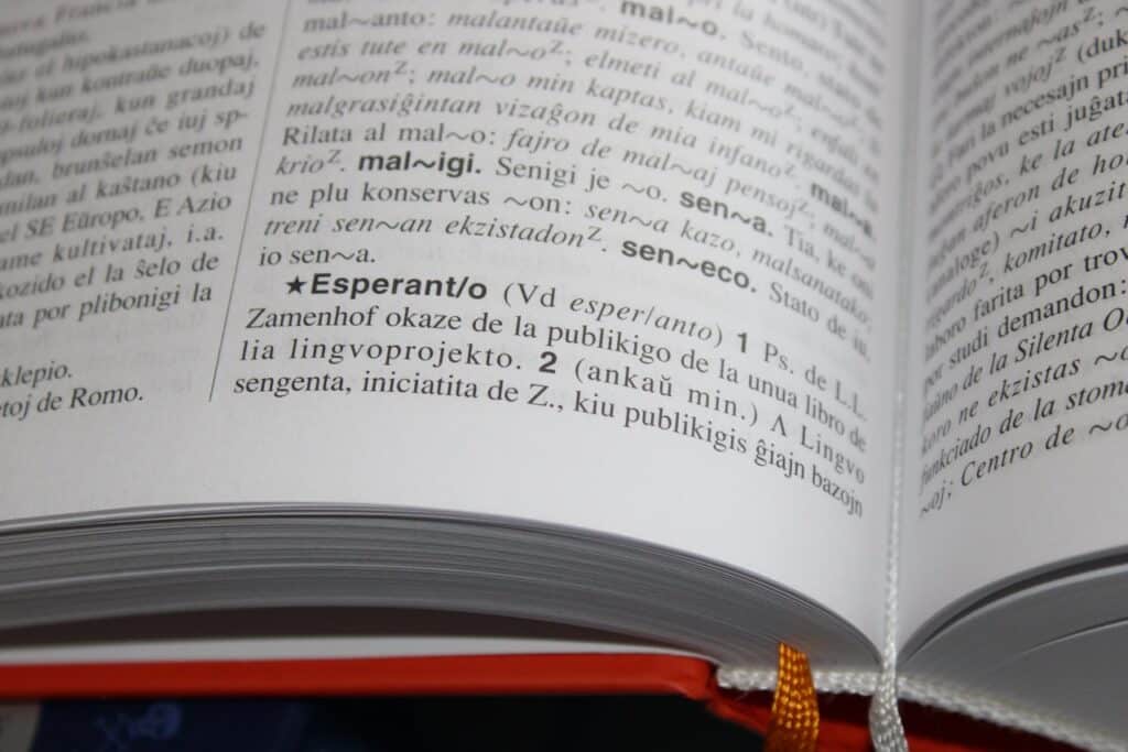Buch zu Esperanto Erklärung
